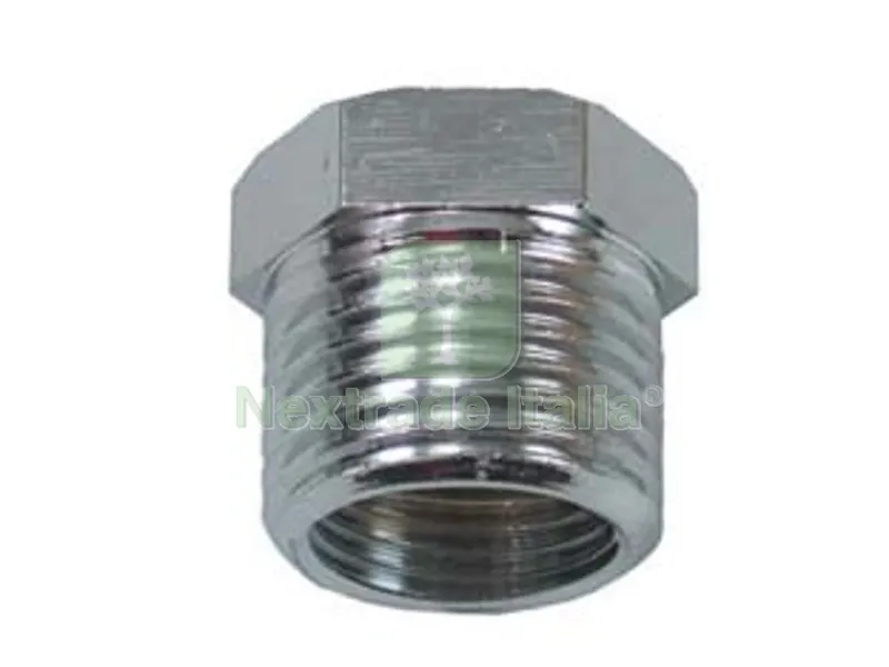 10PZ RIDUZIONE ESAGONALE OTTONE CROMATO - FM 1/2"x 3/4" — Tubi e raccordi — rif. FERX.FER74803