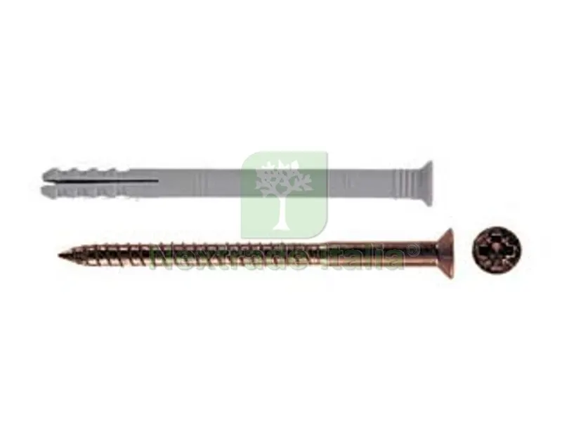 100PZ Tassello in Nylon con Vite Chiodo "N" - ? mm.4x35 — Tasselli e ancoraggi — rif. FERX.FER82136 100PZ Tassello in Nylon con Vite Chiodo "N" - ? mm.4x35 — Tasselli e ancoraggi — rif. FERX.FER82136