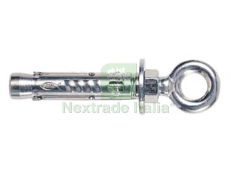 50PZ Tassello in Acciaio con Occhiolo Chiuso "TAM" - ? mm.8 MA x mm.56 foro occhio mm.12 — Tasselli e ancoraggi — rif. FERX.FER100496