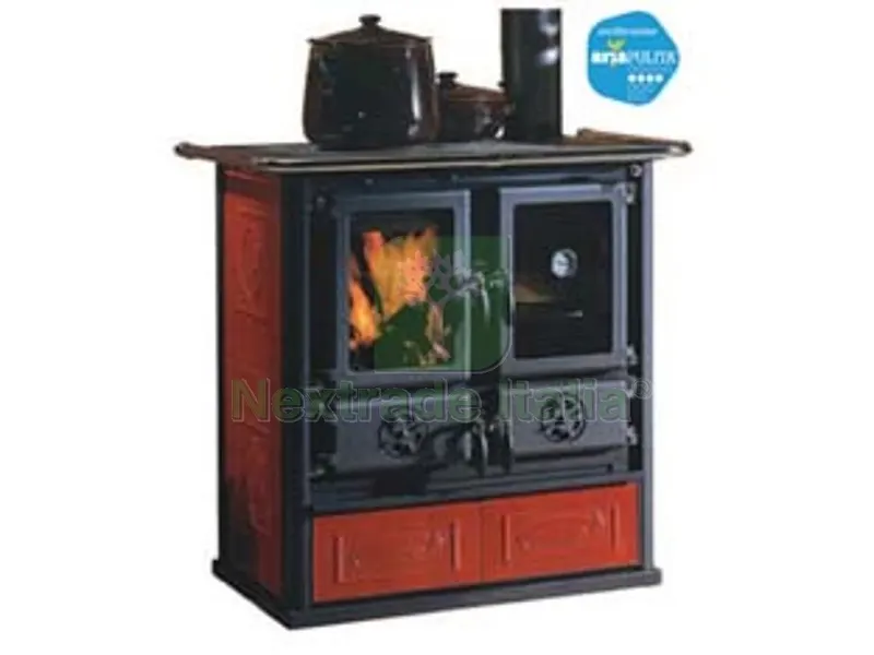 Cucina a Legna Rosetta 5.0 VST Ceramica 7,2 KW Liberty Bordeaux - misure cm.88,5x57,2x84,3h. - peso Kg.153 — Sanitari e ceramiche — rif. FERX.FER82808 Cucina a Legna Rosetta 5.0 VST Ceramica 7,2 KW Liberty Bordeaux - misure cm.88,5x57,2x84,3h. - peso Kg.153 — Sanitari e ceramiche — rif. FERX.FER82808