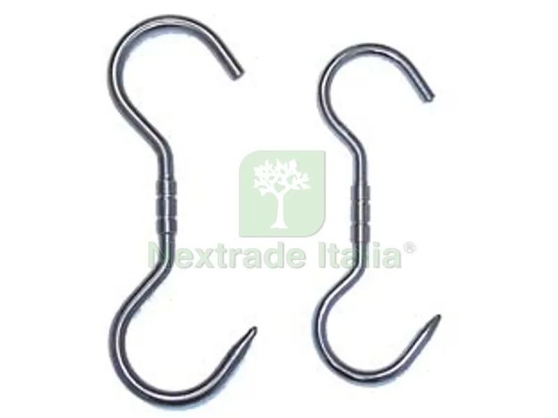 10PZ Gancio Inox da Macellaio Girevole - ? mm.10x240 — Casalinghi e organizzazione — rif. FERX.FER85304