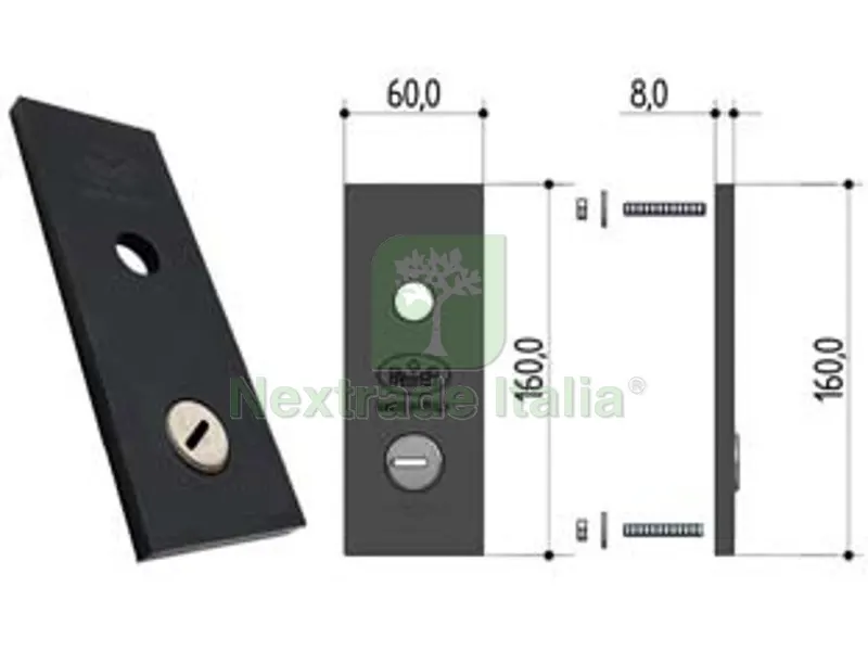 PLACCA ESTERNA DI SICUREZZA 0479 per B551.0810.0200 sporg. mm.5,5 (0479.0030.W000) — Interruttori e prese — rif. FERX.FER85106