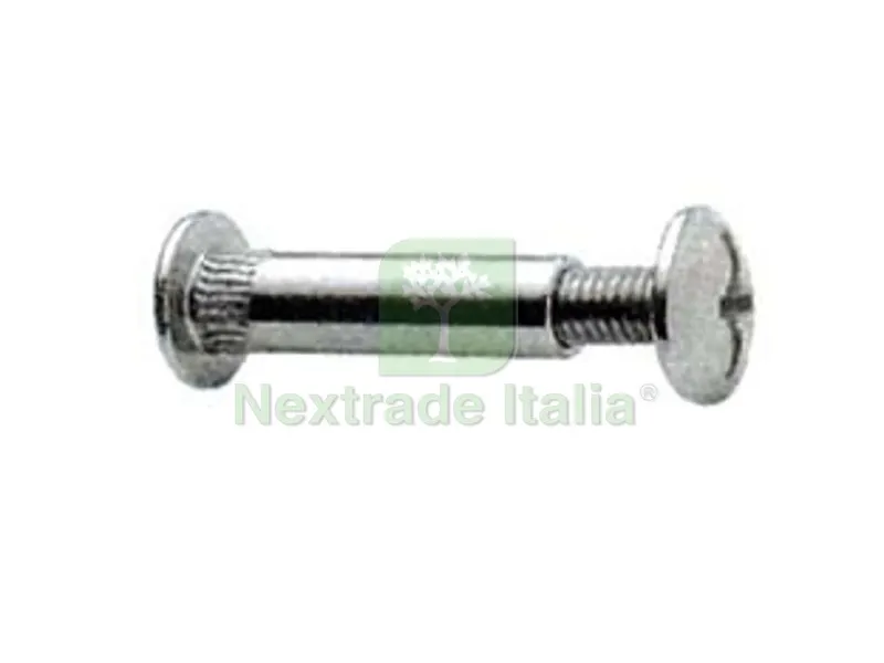 200PZ Viti di Giunzione per Mobili in Acciaio Nichelato - ? mm.8x31h. - testa ? mm.14 - vite ? mm.6x15 MA — Minuteria metallica — rif. FERX.FER85380