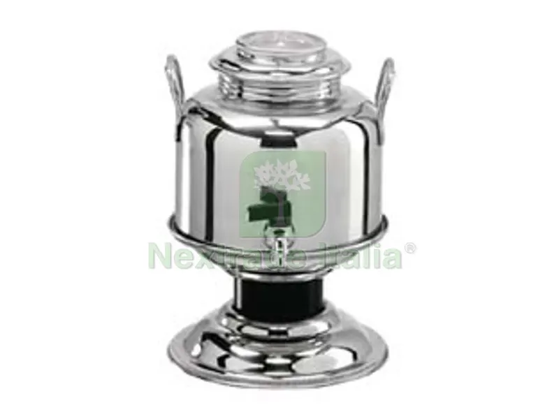 Fusto Inox per Olio Graffato LT.5 con Base - ? mm.235x370h. — Chiodi e graffe — rif. FERX.FER88411