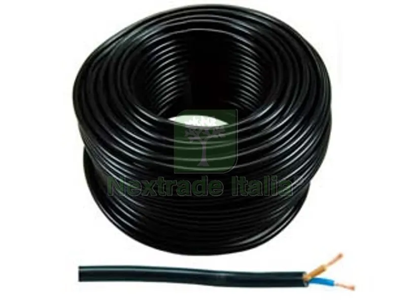 100MT Cavo Elettrico Bipolare Similgomma Nero H05VV-F - 2x mmq.1,5 colore nero — Cavi e fili — rif. FERX.FER90599 100MT Cavo Elettrico Bipolare Similgomma Nero H05VV-F - 2x mmq.1,5 colore nero — Cavi e fili — rif. FERX.FER90599