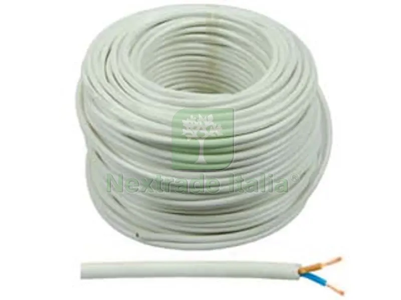 100MT Cavo Elettrico Bipolare Similgomma Bianco H05VV-F - 2x mmq.1,5 colore bianco — Cavi e fili — rif. FERX.FER90582 100MT Cavo Elettrico Bipolare Similgomma Bianco H05VV-F - 2x mmq.1,5 colore bianco — Cavi e fili — rif. FERX.FER90582