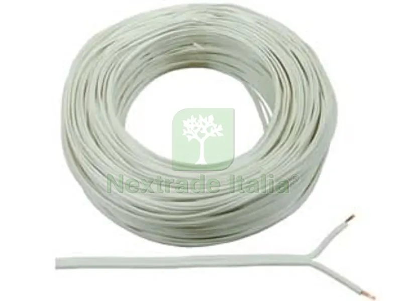 100MT Cavo Elettrico Bipolare Piattina Costa Stretta Bianco - 2x mmq.0,50 colore bianco — Cavi e fili — rif. FERX.FER90773 100MT Cavo Elettrico Bipolare Piattina Costa Stretta Bianco - 2x mmq.0,50 colore bianco — Cavi e fili — rif. FERX.FER90773