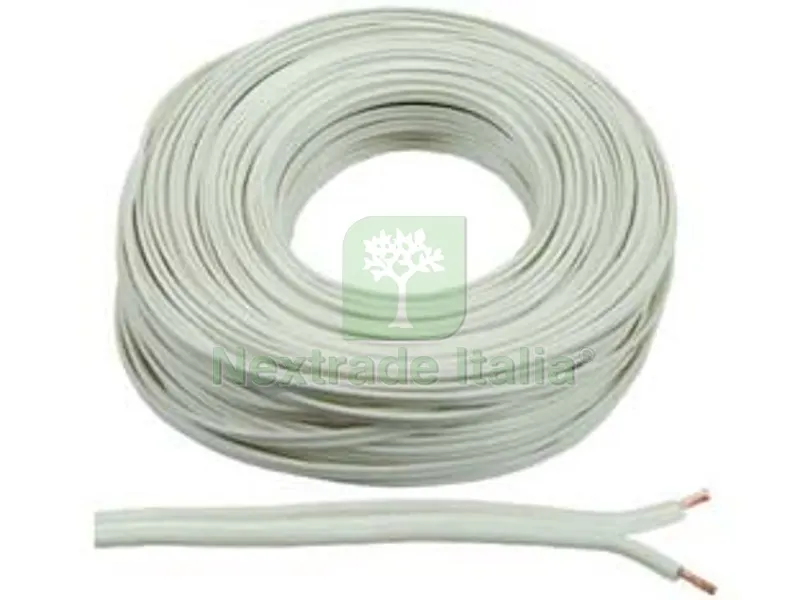 100MT Cavo Elettrico Bipolare Piattina Costa Larga Bianco - 2x mmq.1 colore bianco — Cavi e fili — rif. FERX.FER90797