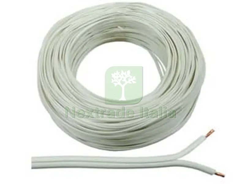 100MT Cavo Elettrico Bipolare Bianco H03VVH2-F - 2x mmq.0,75 colore bianco — Cavi e fili — rif. FERX.FER92005 100MT Cavo Elettrico Bipolare Bianco H03VVH2-F - 2x mmq.0,75 colore bianco — Cavi e fili — rif. FERX.FER92005
