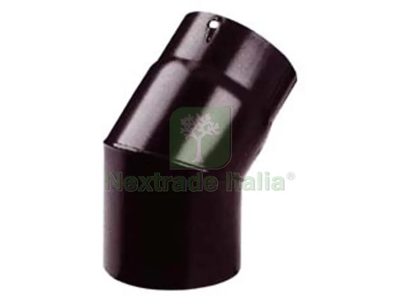 GOMITO 45° PORCELLANATO PER STUFE A LEGNA NERO OPACO PESANTE MM.1,2 — Irrigazione — rif. FERX.FER270861