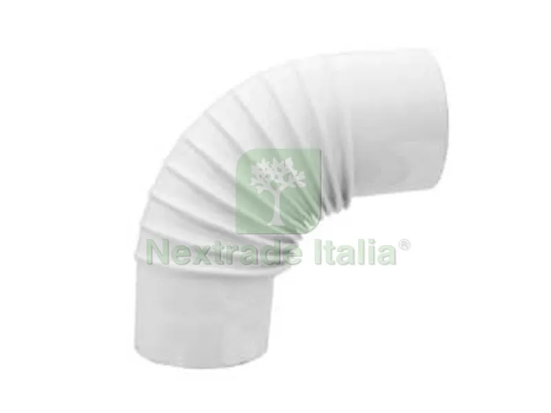 GOMITO A 90? PORCELLANATO PER STUFE A LEGNA BIANCO LUCIDO - ? cm.10 — Irrigazione — rif. FERX.FER96997