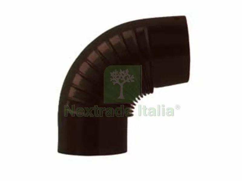 GOMITO 90? PORCELLANATO PER STUFE A LEGNA NERO OPACO - ? cm.13 — Irrigazione — rif. FERX.FER29513