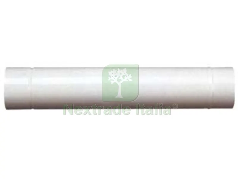 TUBO PORCELLANATO PER STUFE A LEGNA BIANCO LUCIDO - ? cm.8x50 — Canne fumarie e fumisteria — rif. FERX.FER200844