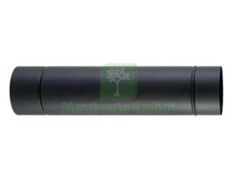TUBO PORCELLANATO PER STUFE A LEGNA NERO OPACO - ? cm.13x25 — Canne fumarie e fumisteria — rif. FERX.FER154406