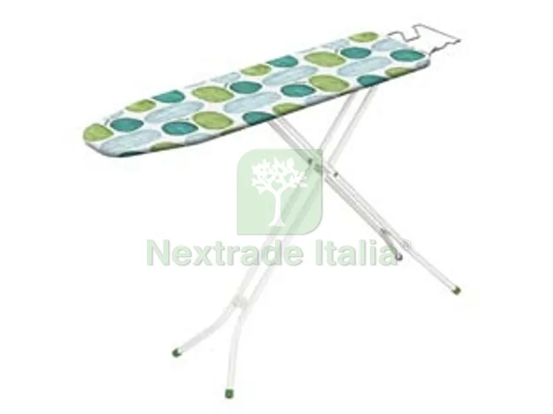 ASSE DA STIRO "JEAN" POGGIAFERRO IN FILO CROMATO - aperto cm.133,5x33x90h. — Stendibiancheria e bucato — rif. FERX.FER98977