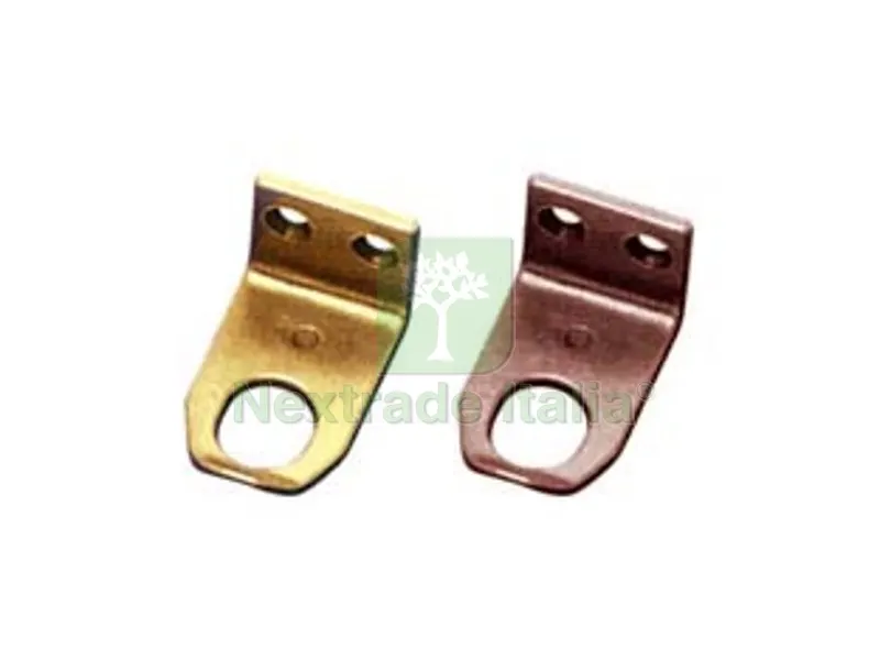 5PZ INCONTRO AD ANGOLO PER CRICCHETTO SOPRALUCE - mm.24x44x22h. ottone lucido — Cinghie e tiranti a cricchetto — rif. FERX.FER99974