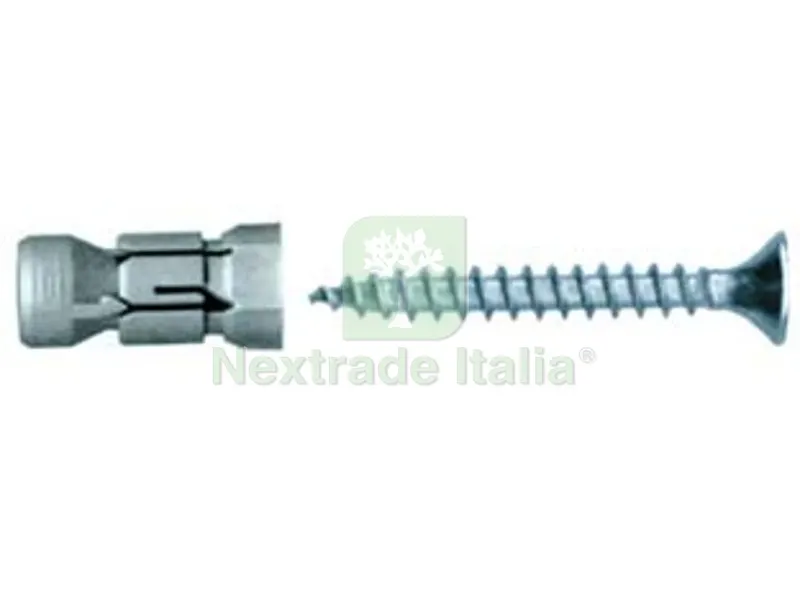 25PZ TASSELLO IN NYLON CON VITE PER CARTONGESSO "PD-S" - PD 12S ? mm.12x27 con vite zincata ? mm.6x50 — Isolanti e reti — rif. FERX.FER100441