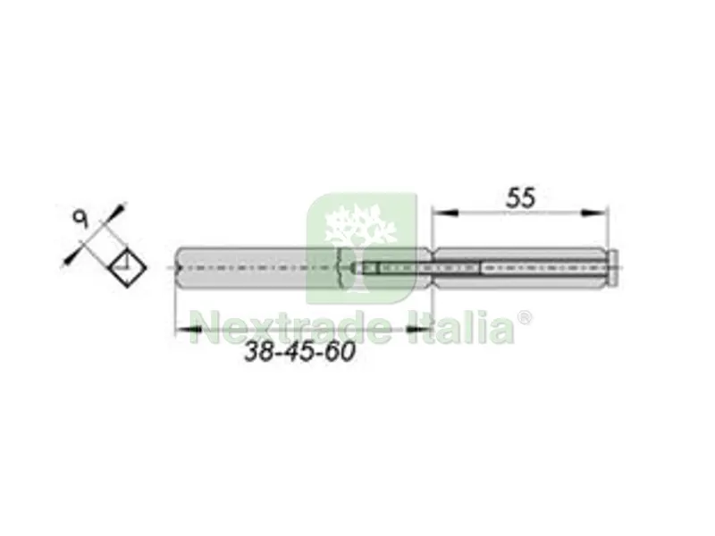 Quadro Maniglia Sdoppiato 07083 mm.38x55 (107083510) — Maniglie e pomelli — rif. FERX.FER101318
