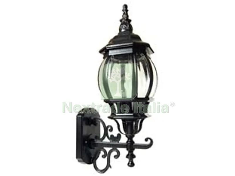 Lanterna Gigante con Braccio Inferiore Modello Vienna - 100w IP44 mm.230X505h. colore nero — Illuminazione — rif. FERX.FER102520 Lanterna Gigante con Braccio Inferiore Modello Vienna - 100w IP44 mm.230X505h. colore nero — Illuminazione — rif. FERX.FER102520