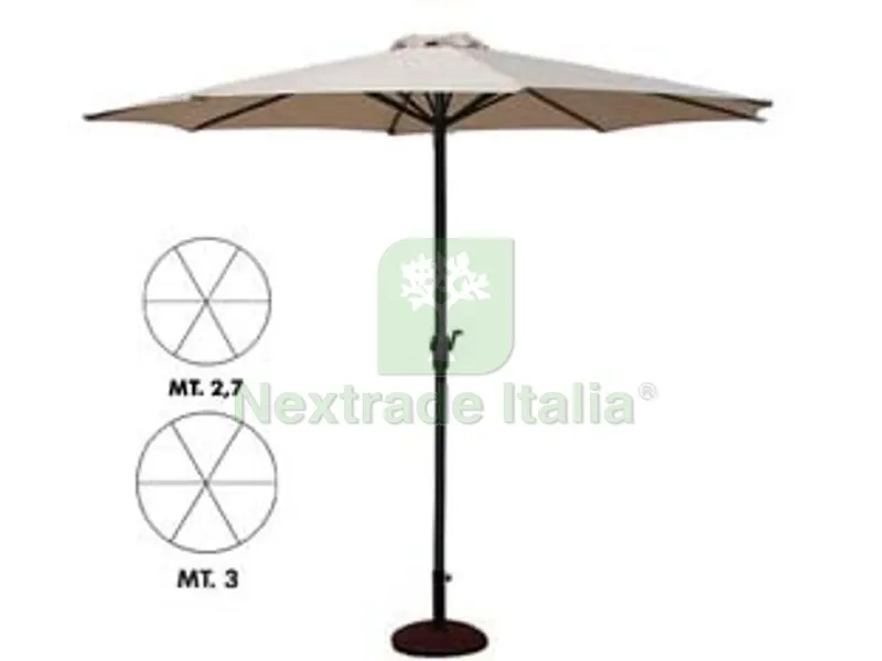 OMBRELLONE TONDO IN METALLO CON MANOVELLA - ? cm.300 palo ? mm.48 a 6 stecche colore ecru — Tempo libero outdoor — rif. FERX.FER102674