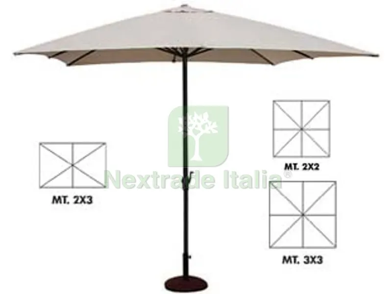 Ombrellone Quadro e Rettangolare in Metallo con Manovella - cm.200x300 palo ? mm.38 a 6 stecche col. beige — Tempo libero outdoor — rif. FERX.FER102681 Ombrellone Quadro e Rettangolare in Metallo con Manovella - cm.200x300 palo ? mm.38 a 6 stecche col. beige — Tempo libero outdoor — rif. FERX.FER102681