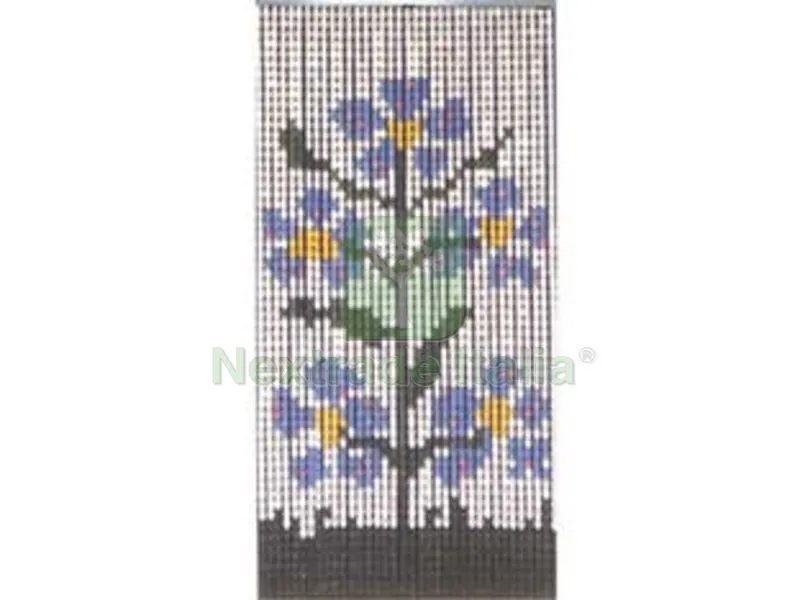 TENDA A PIASTRINA "FIORI" - 44 strisce per 63 piastrine - cm.120x230h. — Piastre e angolari — rif. FERX.FER102735