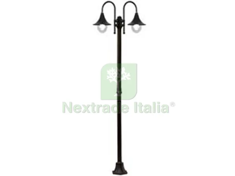 Lampione 2 Luci su Palo Modello Parigi - 2x100w IP44 cm.76x230h. colore nero — Illuminazione — rif. FERX.FER102940