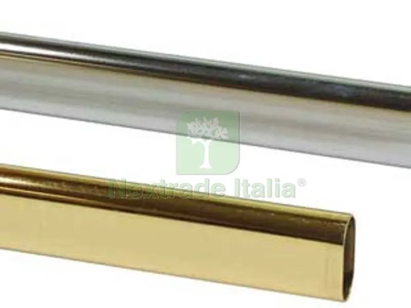 5PZ Tubo Armadio Ovale in Acciaio - cromato mm.15x30h. mt.3 lunghezza — Arredo — rif. FERX.FER216159