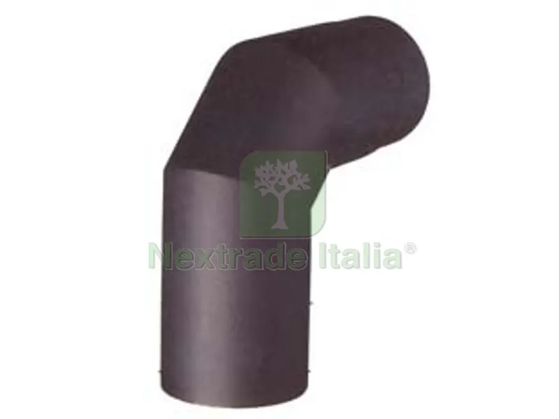 GOMITO 90? PORCELLANATO PER STUFE A LEGNA NERO OPACO PESANTE MM.1,2 - ? cm.12 — Irrigazione — rif. FERX.FER103138 GOMITO 90? PORCELLANATO PER STUFE A LEGNA NERO OPACO PESANTE MM.1,2 - ? cm.12 — Irrigazione — rif. FERX.FER103138