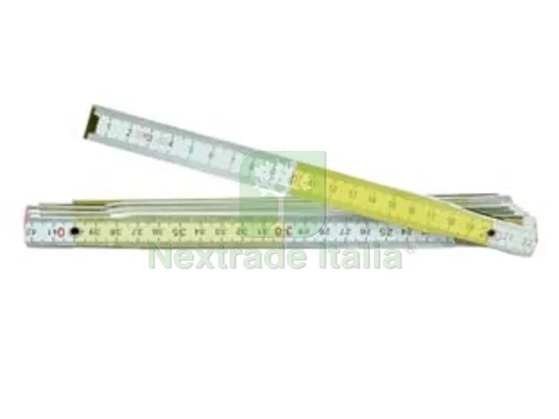 10PZ DOPPIOMETRO IN LEGNO BIANCO/GIALLO - mt.2 — Misurazione e taglio manuale — rif. FERX.FER103374 10PZ DOPPIOMETRO IN LEGNO BIANCO/GIALLO - mt.2 — Misurazione e taglio manuale — rif. FERX.FER103374