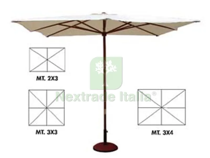 OMBRELLONE QUADRO E RETTANGOLARE IN LEGNO - cm.300x400 palo ? mm.48 a 8 stecche col. avana — Tempo libero outdoor — rif. FERX.FER104975 OMBRELLONE QUADRO E RETTANGOLARE IN LEGNO - cm.300x400 palo ? mm.48 a 8 stecche col. avana — Tempo libero outdoor — rif. FERX.FER104975