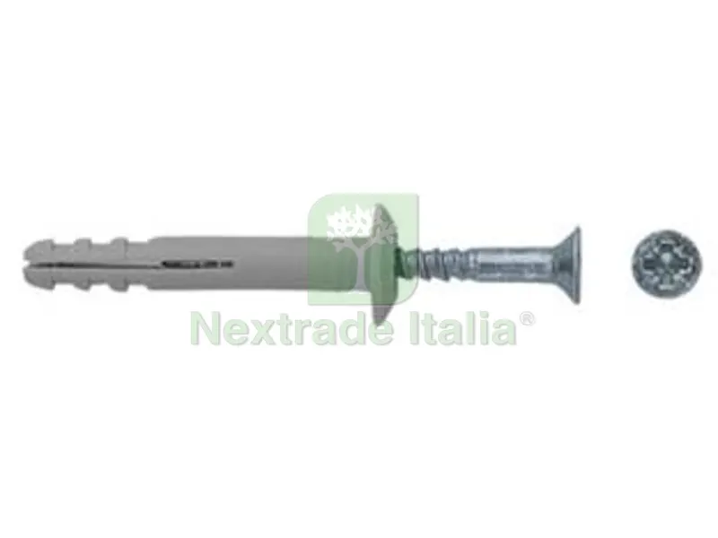 100PZ TASSELLO IN NYLON PER CARTONGESSO BORDO LARGO E VITE A CHIODO "N - P" - ? mm.6x40 vite ? mm.3,5x46 — Isolanti e reti — rif. FERX.FER105354 100PZ TASSELLO IN NYLON PER CARTONGESSO BORDO LARGO E VITE A CHIODO "N - P" - ? mm.6x40 vite ? mm.3,5x46 — Isolanti e reti — rif. FERX.FER105354