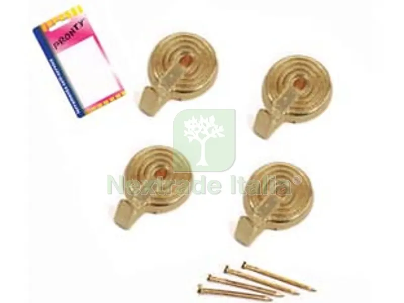 12BLISTER Ganci per Quadri Polo Oro in Blister - mm.20, in bl.4 pz. — Ferramenta per legno e mobili — rif. FERX.FER106917
