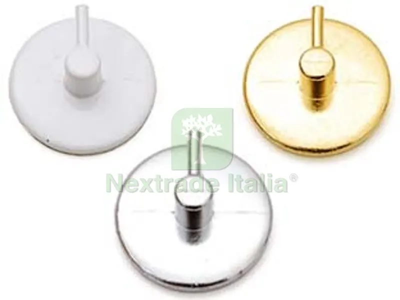100PZ Gancio per Bris Bris Tondo in Metallo - colore bianco — Casalinghi e organizzazione — rif. FERX.FER107044