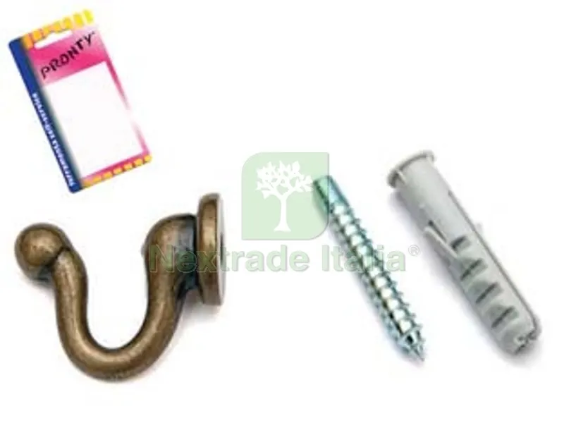 6BLISTER Ganci Raccoglitenda Medi Bronzo in Blister - mm.30, in bl.2 pz. — Ferramenta per legno e mobili — rif. FERX.FER107075