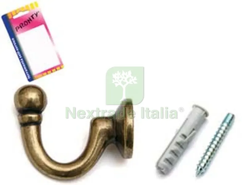 6BLISTER Ganci Raccoglitenda Grandi Bronzo in Blister - mm.37, in bl.2 pz. — Ferramenta per legno e mobili — rif. FERX.FER107082