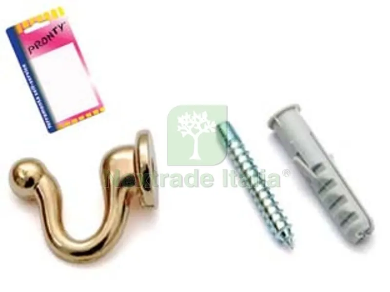 6BLISTER Ganci Raccoglitenda Medi Oro in Blister - mm.30, in bl.2 pz. — Ferramenta per legno e mobili — rif. FERX.FER107099
