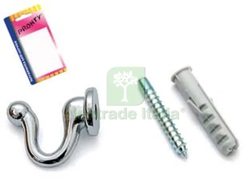 6BLISTER Ganci Raccoglitenda Medi Cromo in Blister - mm.30, in bl.2 pz. — Ferramenta per legno e mobili — rif. FERX.FER107112