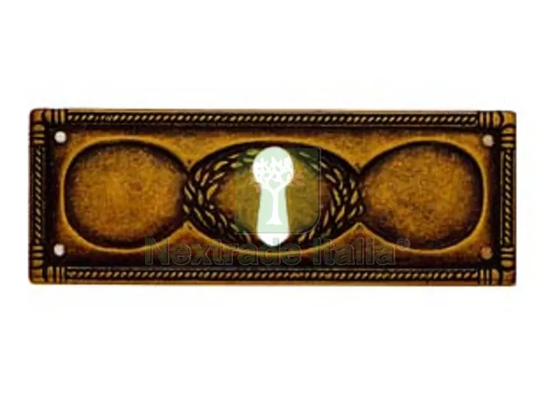 10PZ Bocchette Rettangolari Orizzontali MOD.30705 in Zama Anticata - mm.108x39h. — Ferramenta per legno e mobili — rif. FERX.FER107693