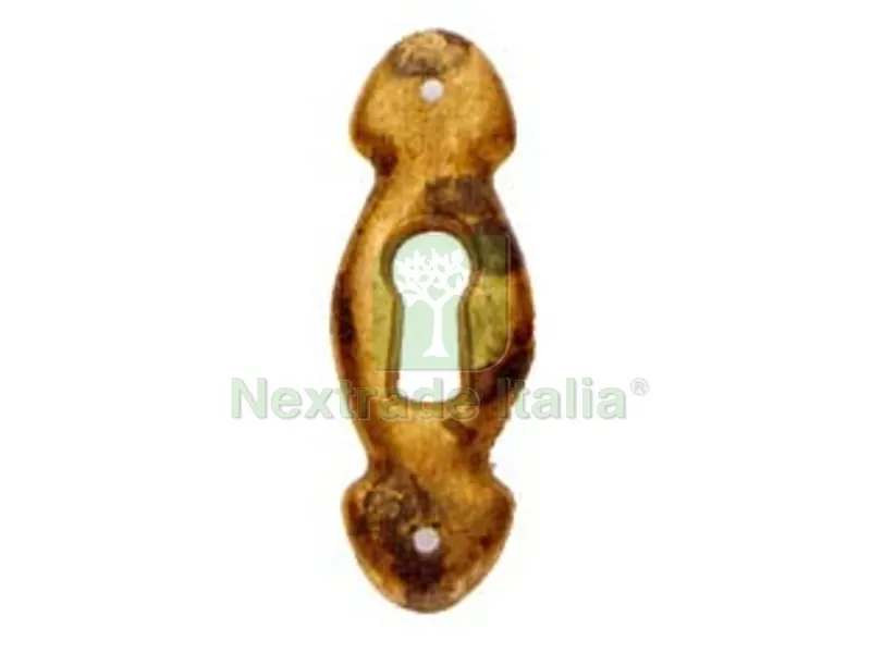 5PZ Bocchette per Mobili Sagomate MOD.30623 in Ottone Anticato - mm.17x52h. — Ferramenta per legno e mobili — rif. FERX.FER107716