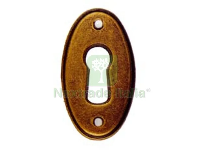 10PZ Bocchette per Mobili Ovali MOD.30625 in Ottone Anticato - mm.22x38h. — Ferramenta per legno e mobili — rif. FERX.FER107723