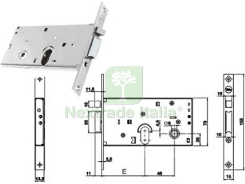 Elettroserratura Infilare per Fasce Solo Scrocco MM.78 H 85000 - mm.58 (Y8500058080) — Serrature e cilindri — rif. FERX.FER107860 Elettroserratura Infilare per Fasce Solo Scrocco MM.78 H 85000 - mm.58 (Y8500058080) — Serrature e cilindri — rif. FERX.FER107860