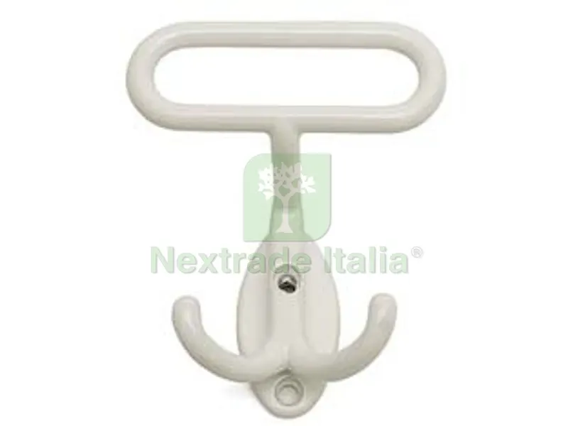 10PZ Portabiti Leonzio in Metallo Bianco - cm.7x8h. interfori cm.2,5 — Casalinghi e organizzazione — rif. FERX.FER108034