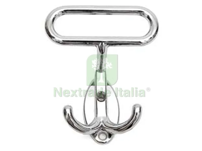 10PZ Portabiti Leonzio in Metallo Cromo - cm.7x8h. interfori cm.2,5 — Casalinghi e organizzazione — rif. FERX.FER108058