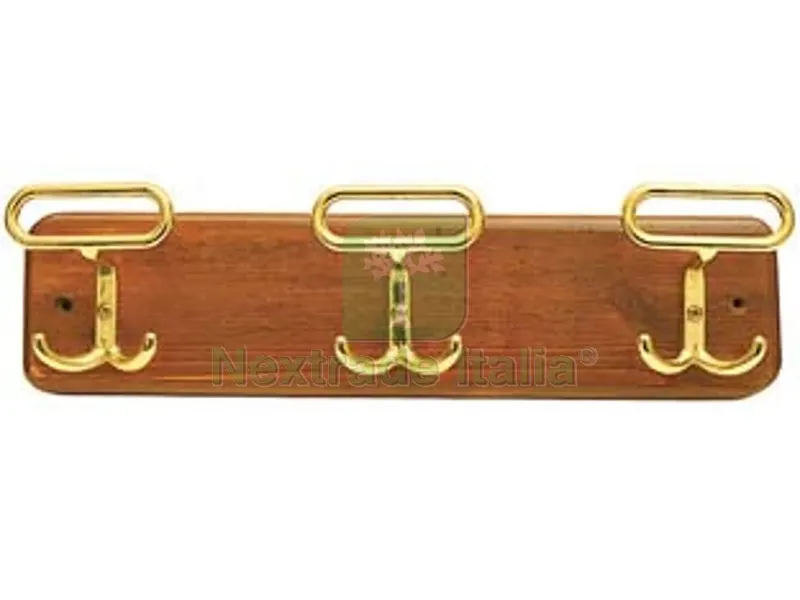 2PZ Portabiti Leonzio 3 Posti Noce/Oro - cm.32x8,5h. — Casalinghi e organizzazione — rif. FERX.FER108089