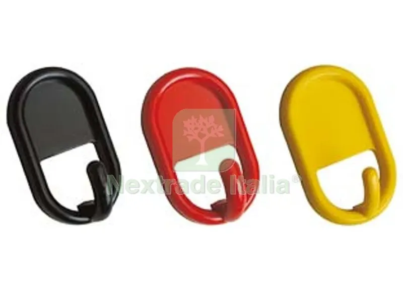100PZ Ganci Adesivi Ovali in Plastica - mm.33x55h. medio — Ferramenta per legno e mobili — rif. FERX.FER108256