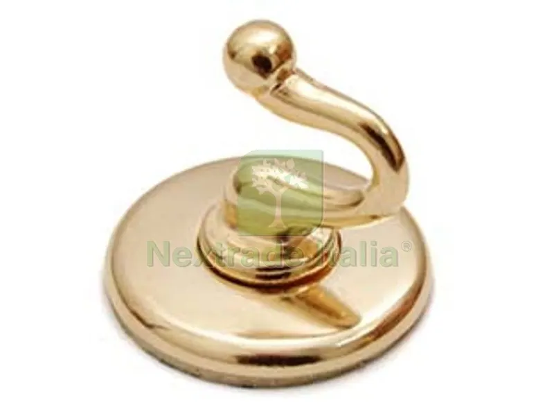 20PZ Ganci Adesivi Smeraldo Oro - ? mm.36 — Ferramenta per legno e mobili — rif. FERX.FER108294