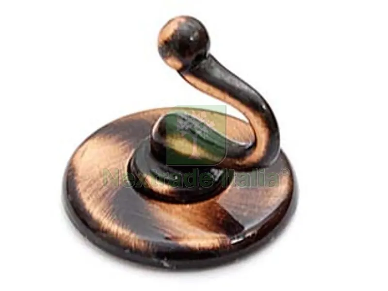 20PZ Ganci Adesivi Smeraldo Rame Spazzolato - ? mm.36 — Ferramenta per legno e mobili — rif. FERX.FER108317