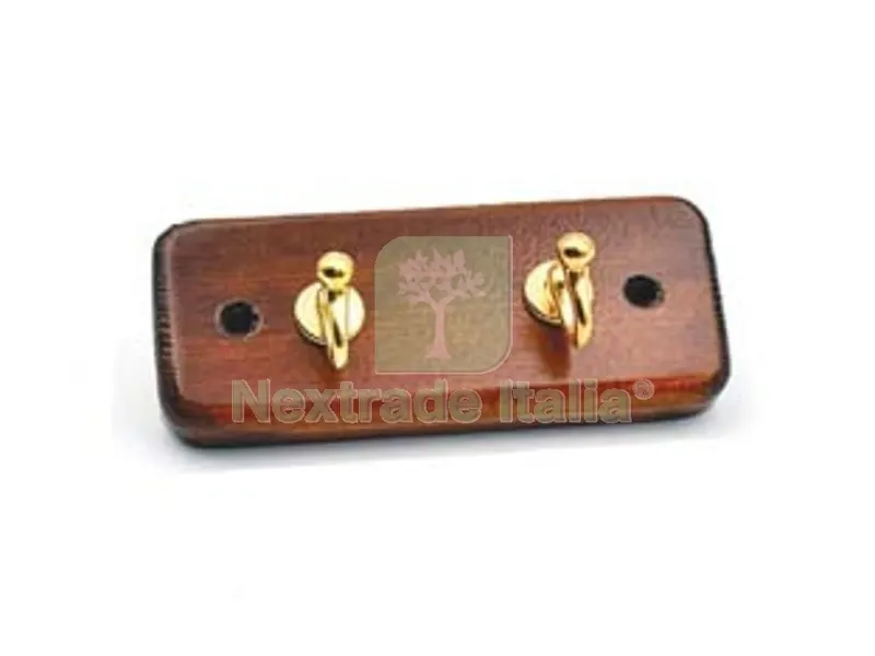 8PZ Ganci Adesivi Legno Noce 2 Posti - mm.120x50h. — Ferramenta per legno e mobili — rif. FERX.FER108331