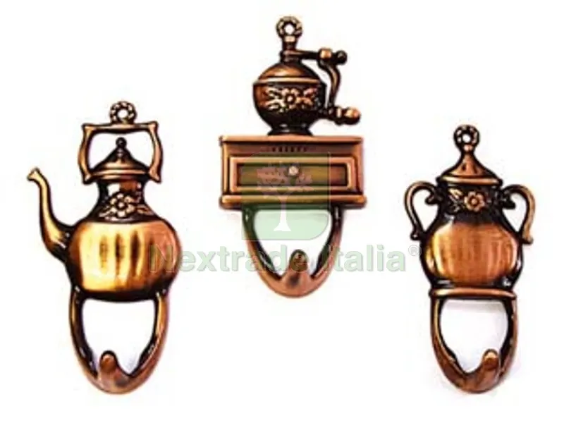 30PZ Ganci in Metallo Adesivi Bobby Assortiti Rame Sfumato - mm.40x60h. — Ferramenta per legno e mobili — rif. FERX.FER108362